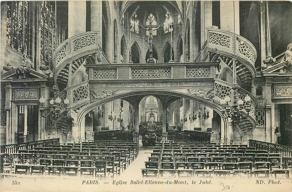 Paris — Kirche Saint-Etienne-du-Mont, der Chorvorhang. — ND. Phot. - Vorderseite