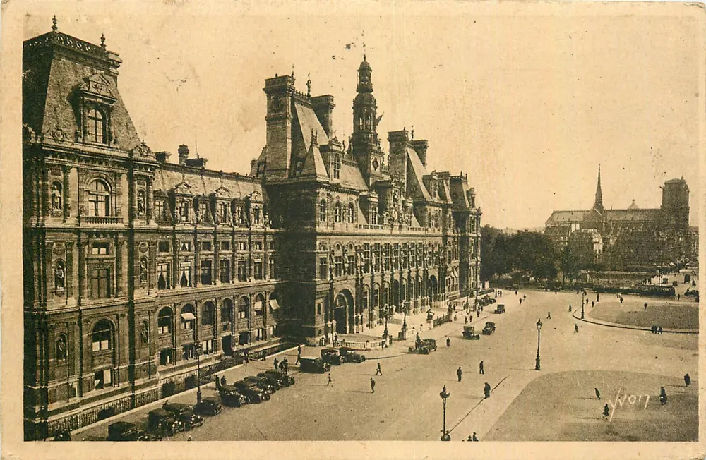 O Hotel de Ville - Prefeitura - Paris - Edições de Arte YVONNE, n°20 - Frente