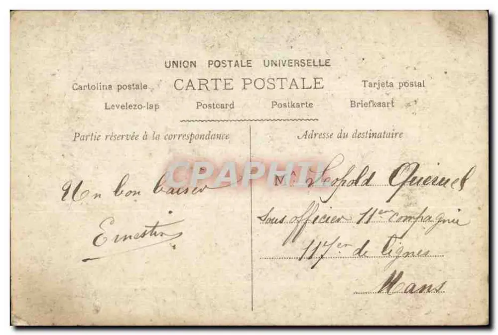 Femme en robe drapée — scène de nature — éditeur Peutinger, Paris, n° 61 - Verso
