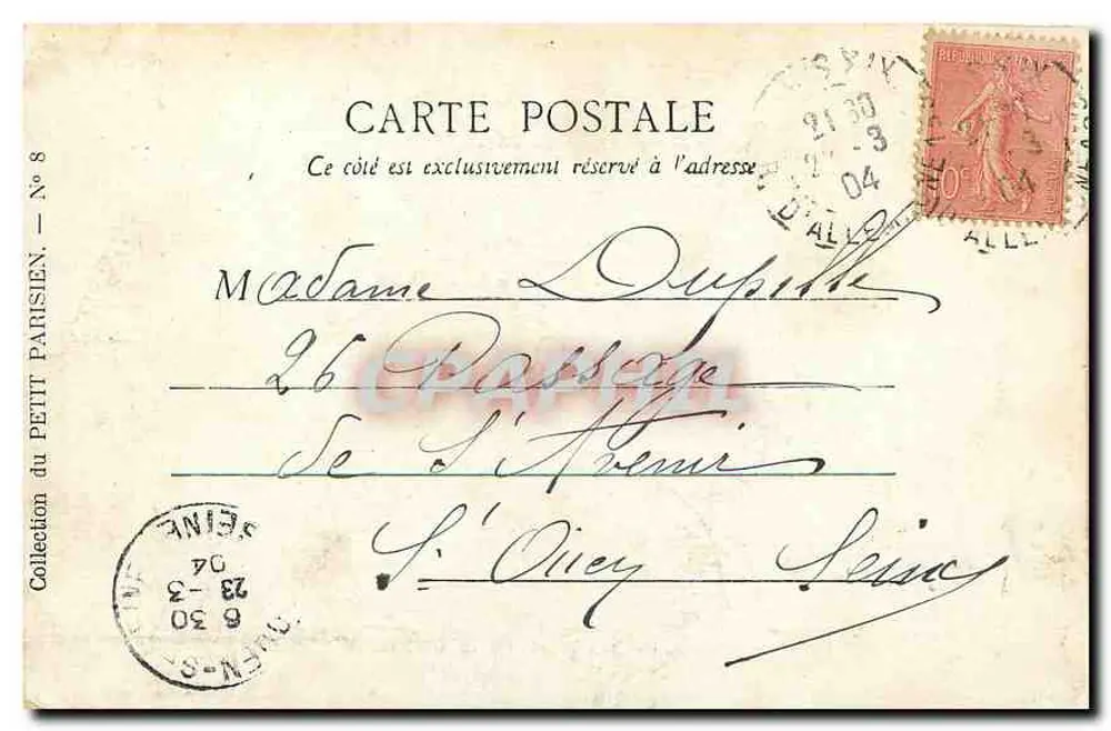 Paris — A praça da Concorde — Collection du Petit Parisien, N° 8 - Verso