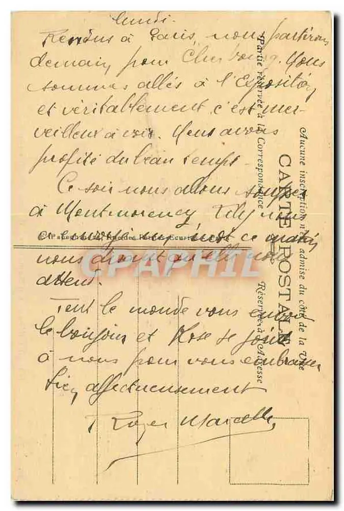 Paris — A Madeleine — A.P. Igreja da Magdalena - Verso