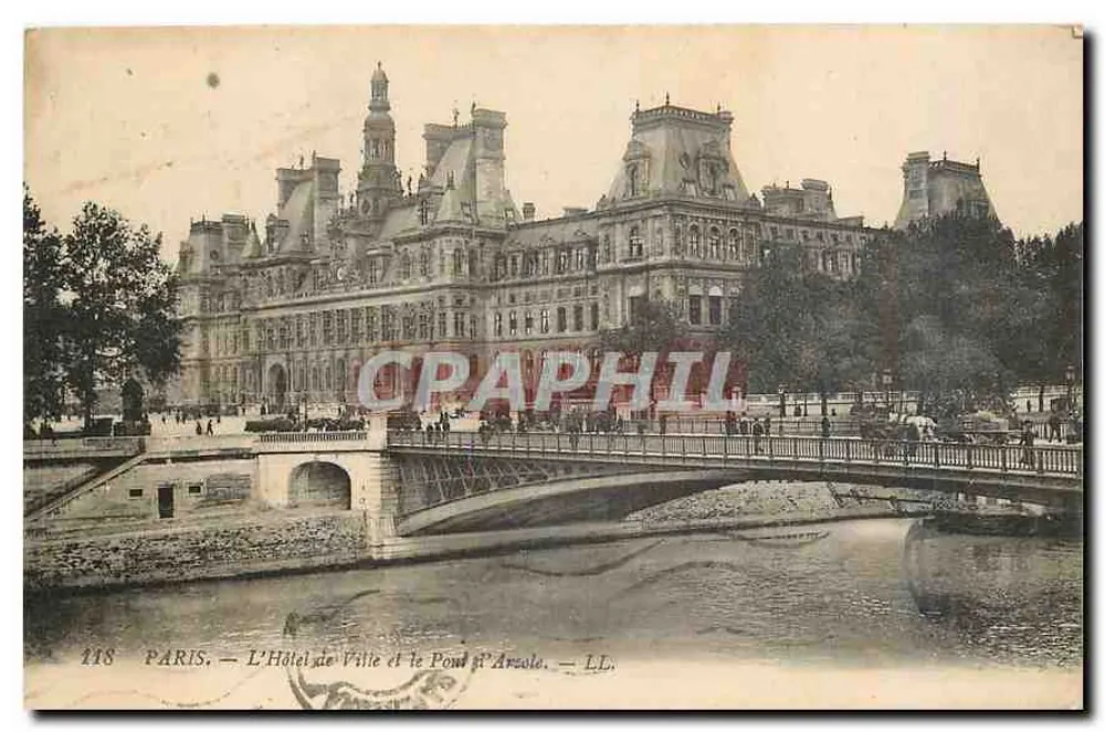 Paris — Rathaus und Pont d'Arcole — LL. n° 118 - Vorderseite