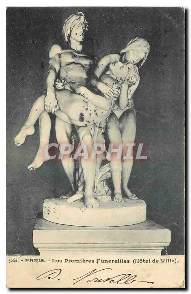 Paris - Die Ersten Trauerfeierlichkeiten (Hôtel de Ville) — Skulptur von P. Vouzelle, n° 5962 - Vorderseite