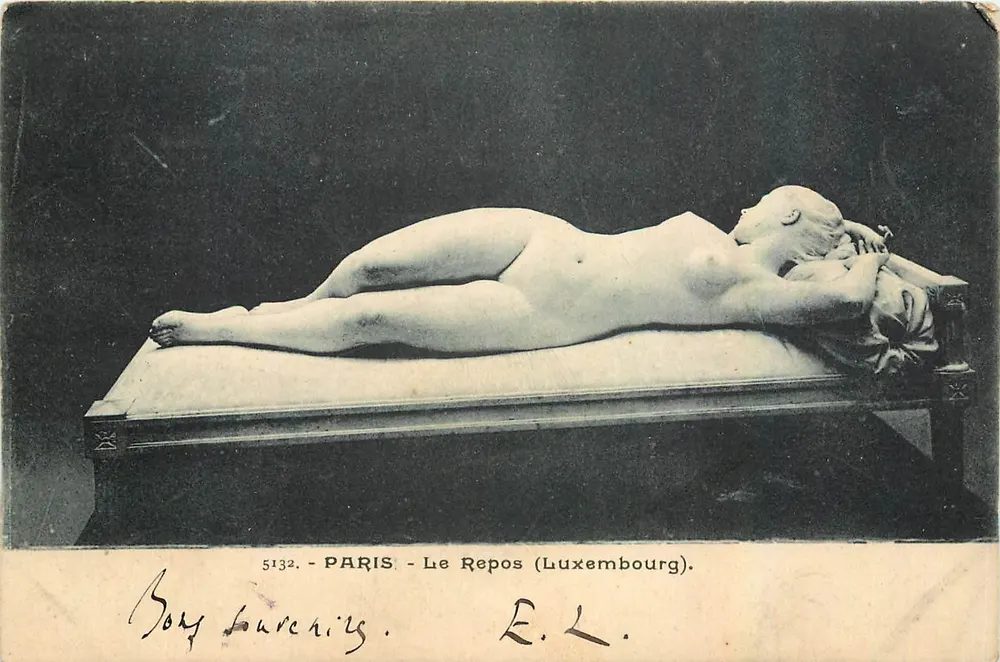 Paris - O Repouso (Luxembourg) — escultura de Bory Larcher, n° 5132 - Frente