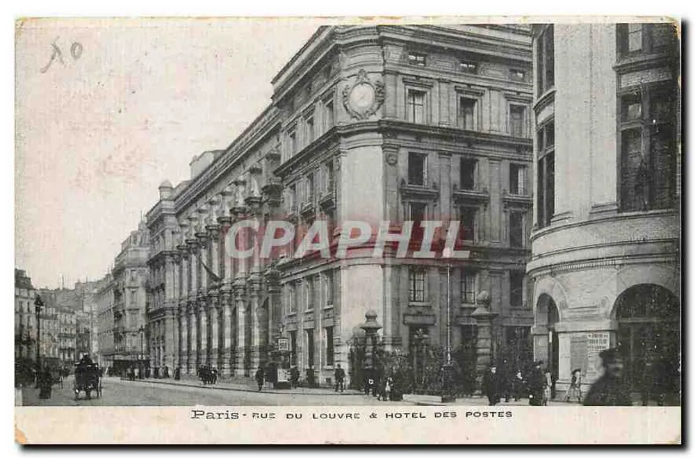Parigi - Rue du Louvre & Hôtel des Postes — editore non visibile, numero di serie non leggibile - Recto