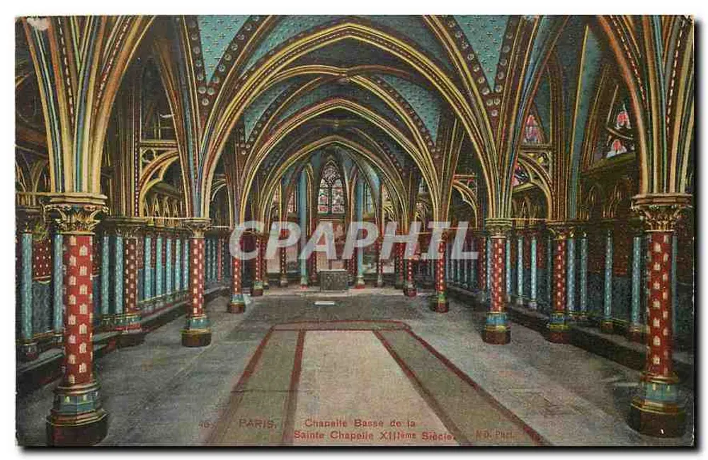 Paris — Capela Baixa da Santa Capela Século XIII — Editor Paris, n° 465 - Frente