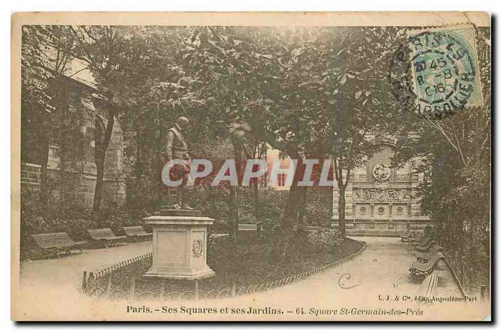 Paris – Seine Plätze und Gärten – 61. Square St-Germain-des-Prés — L. J. & Cie, Éditions Angoulême-Paris - Vorderseite