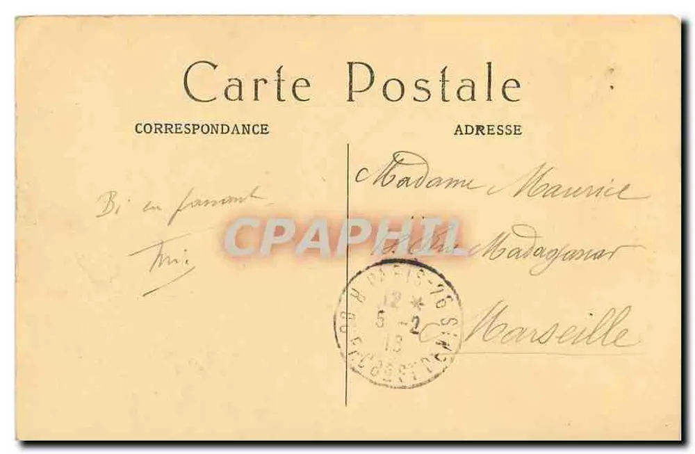 Paris – Die Spitze von Notre-Dame und Blick auf die Seine — M. J. n° 615 - Rückseite
