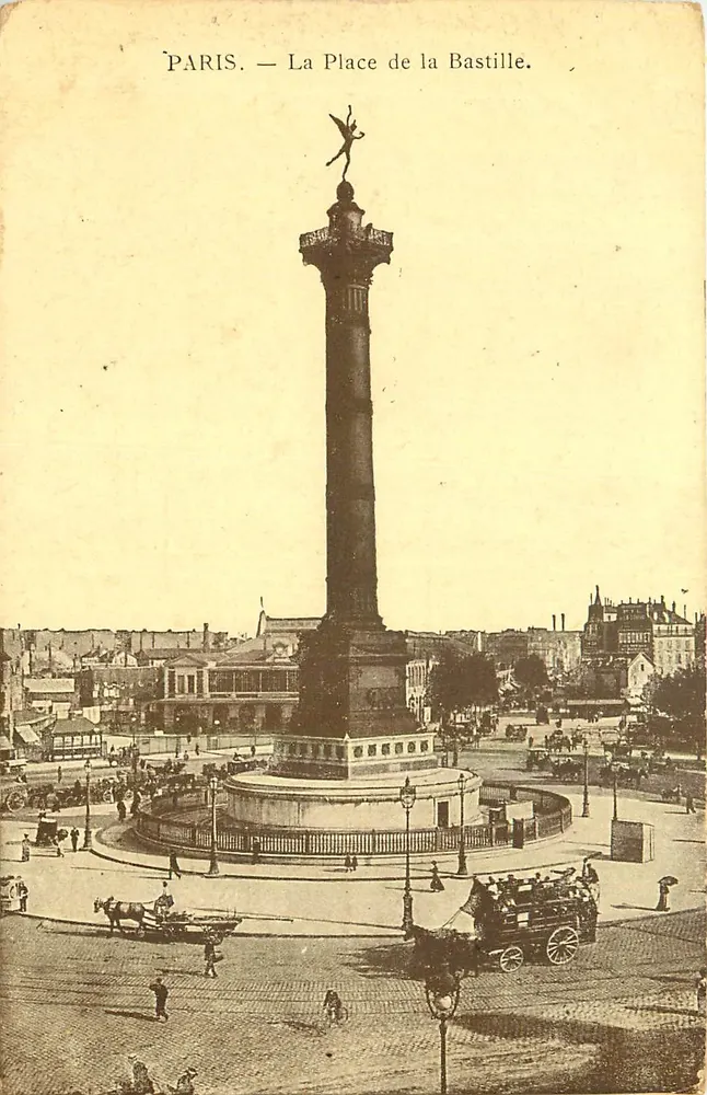 Paris — A Praça da Bastilha — Coluna da Bastilha - Frente