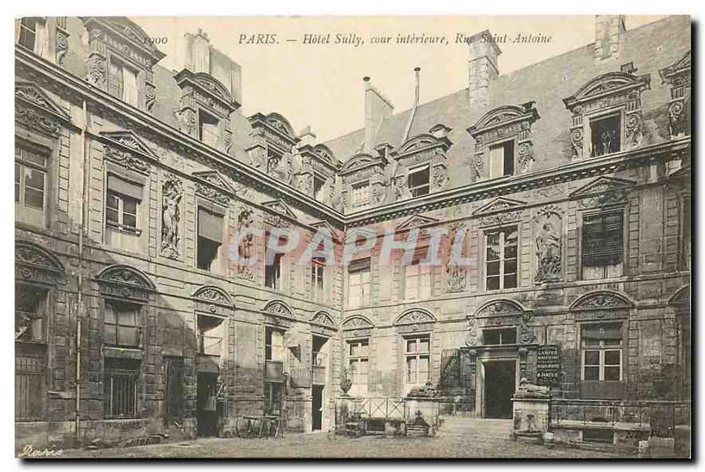 Paris — Hôtel Sully, cour intérieure, Rue Saint-Antoine — éditeur Danie - Recto
