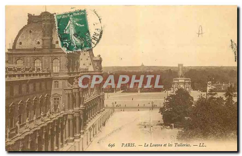 Paris — O Louvre e as Tuileries — LL. — n° 696 - Frente