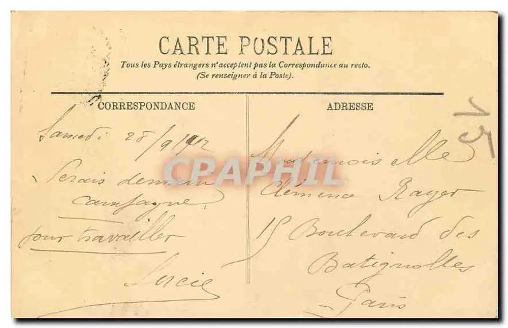 Paris — O Louvre e as Tuileries — LL. — n° 696 - Verso
