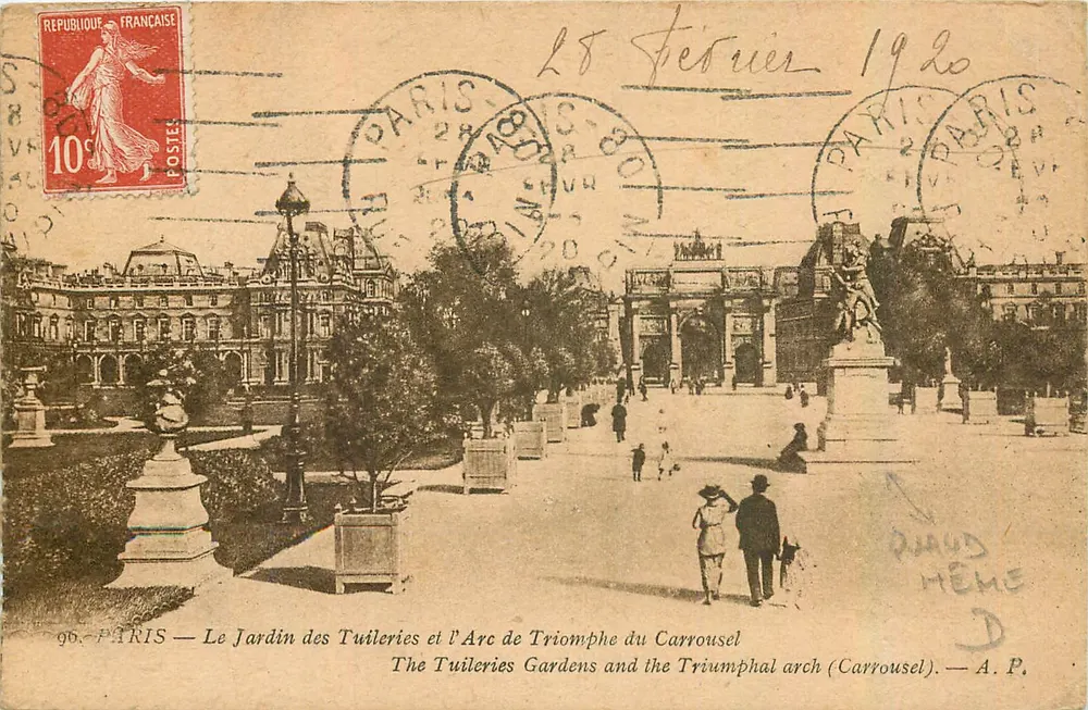 Paris — Der Tuileries-Garten und der Arc de Triomphe du Carrousel — A.P. n°96 - Vorderseite