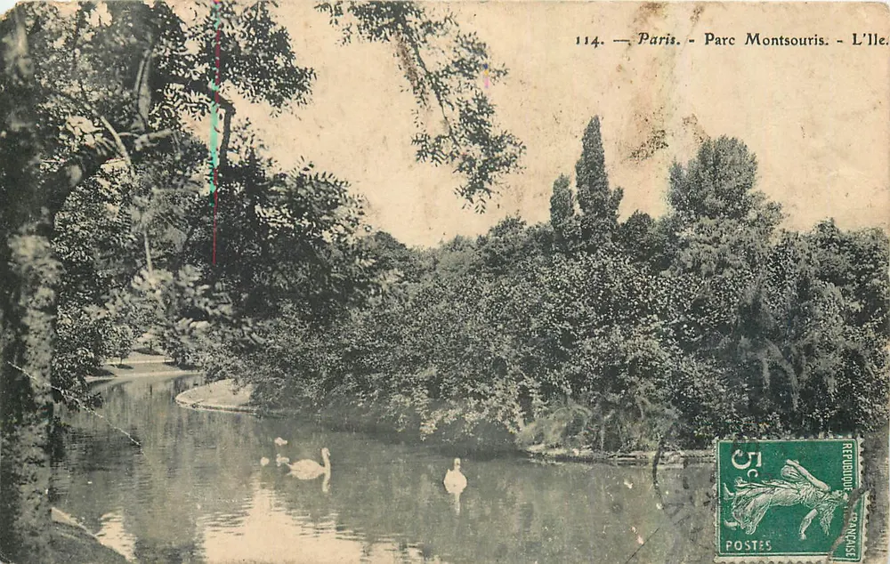 Paryż - Park Montsouris - Wyspa — Wydawca: POSTES FRANÇAISES, nr 114 - Awers