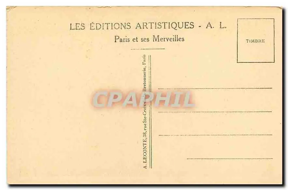 Paris - Torre Saint-Jacques — Torre de Saint-Jacques — A.L. n°36 - Verso