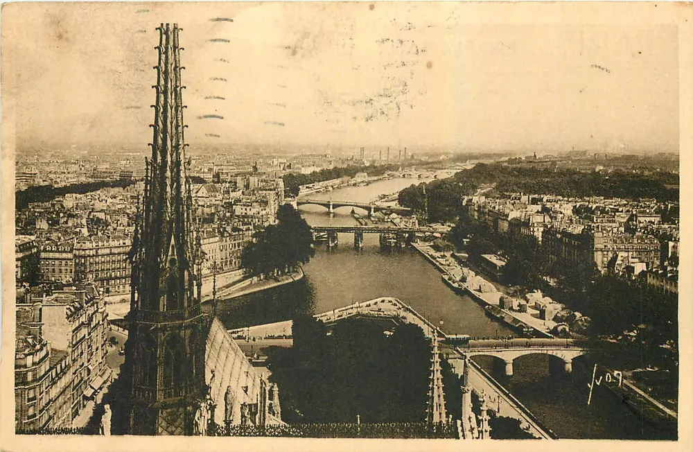 Visão de Paris — tomada do Torre de Notre-Dame — editor C. Cœur, n° 709 - Frente