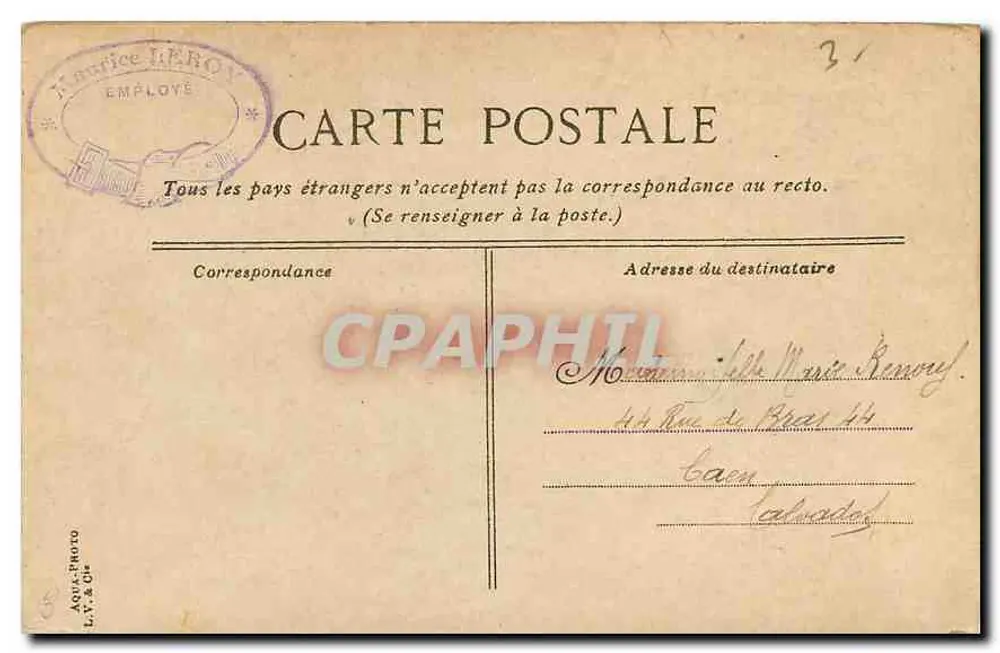 PARIS - Monumento da República — editor A. Roy & Cie - Verso