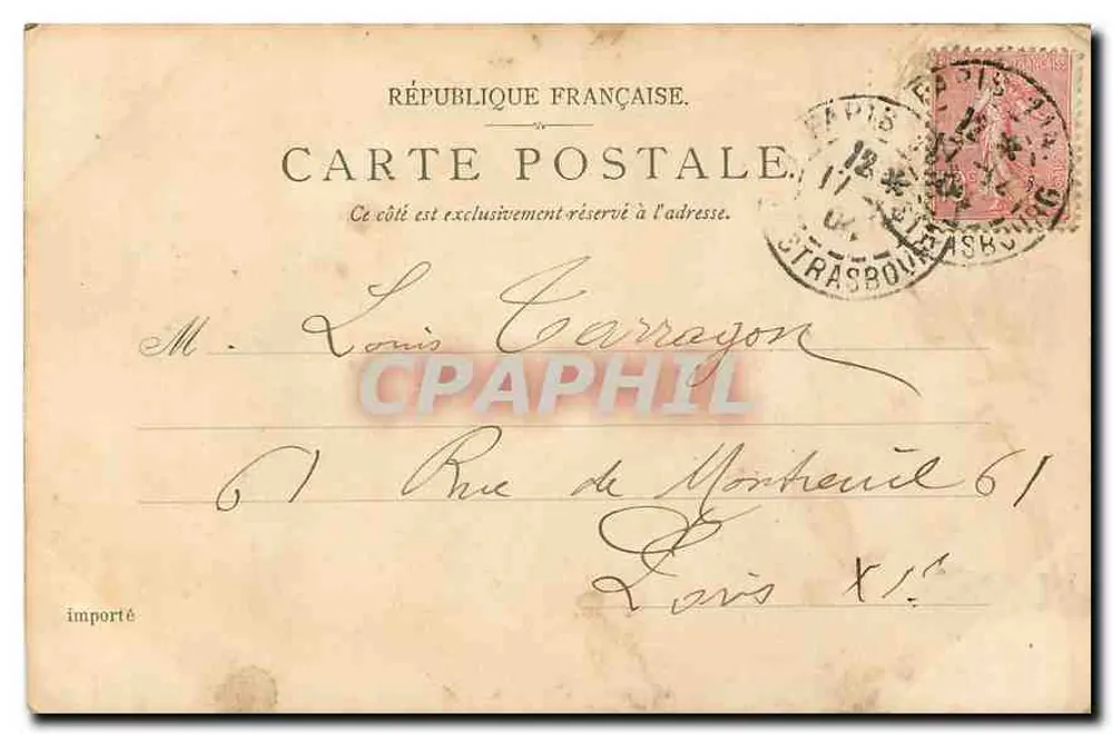 Place de la Bastille — Kolumna Bastylia — Wydawca P. S. à D. Paris, n° 82 - Rewers