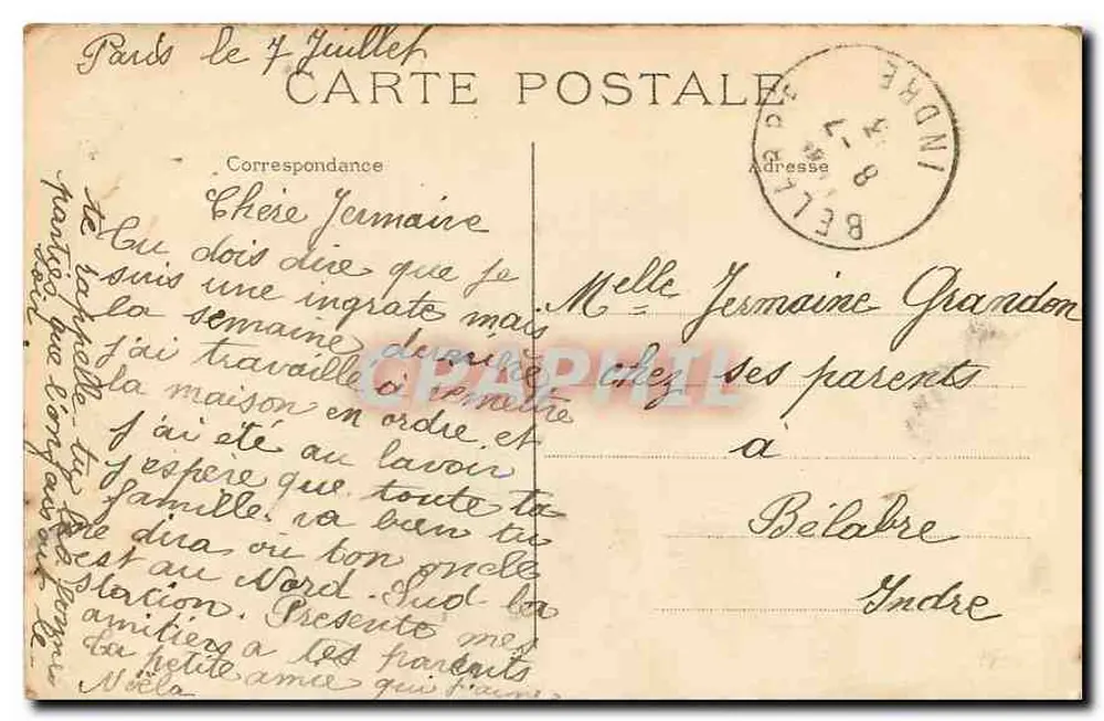 Paris-Montmartre — Église N.-D. de Clignancourt — J.H. - Verso