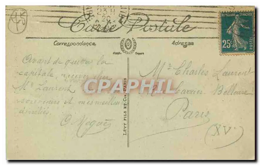 Paris — A Sorbonne — LL. — n° 169 - Verso