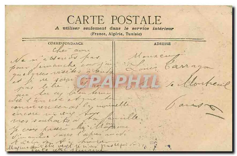 Paris - Estátua de Moncey, Place Clichy — editor não identificado, número de série não visível - Verso