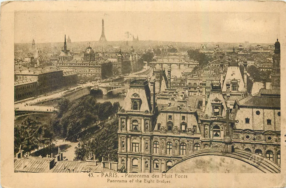 Paris — Panorama dos Oito Pontes — E. Papeghin, n°43 - Frente
