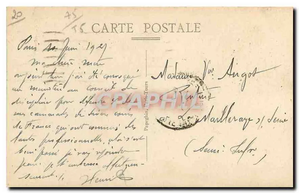 Paris — A Conciergerie — A.P. — n° 236 - Verso