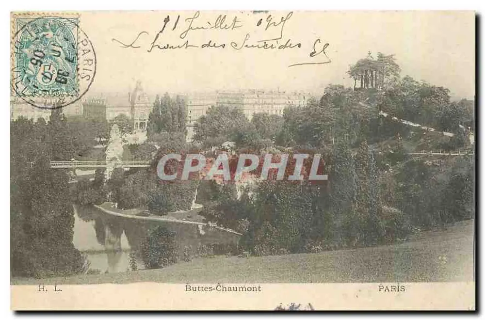 Buttes-Chaumont — vista panorâmica — H. L. Paris - Frente