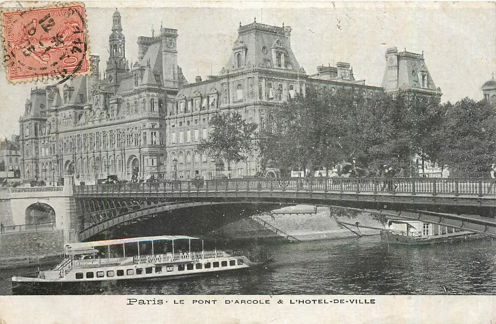 Paris — Der Pont d'Arcole & das Rathaus — Unbekannter Verleger - Vorderseite
