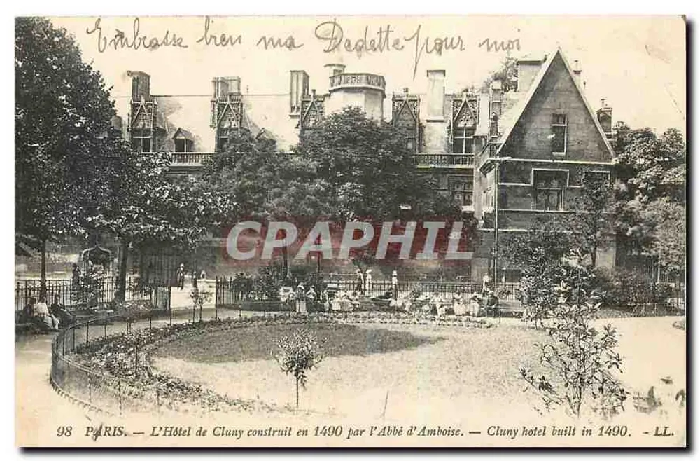 Paris — O Hotel de Cluny construído em 1490 pelo Abade d'Amboise — LL. n°98 - Frente