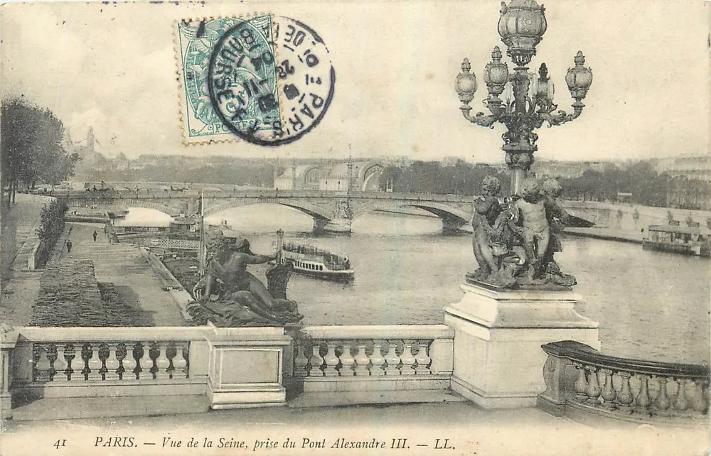 PARIS — Ansicht der Seine, vom Pont Alexandre III aus — LL. — Nr. 41 - Vorderseite