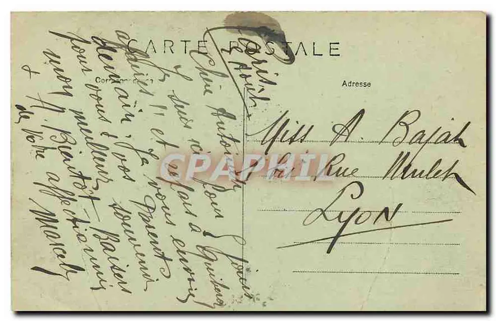 PARÍS - Iglesia de la Madeleine — Copia del Partenón de Atenas, iniciada en 1764, terminada en 1843 — editor desconocido, n° 452 - Reverso