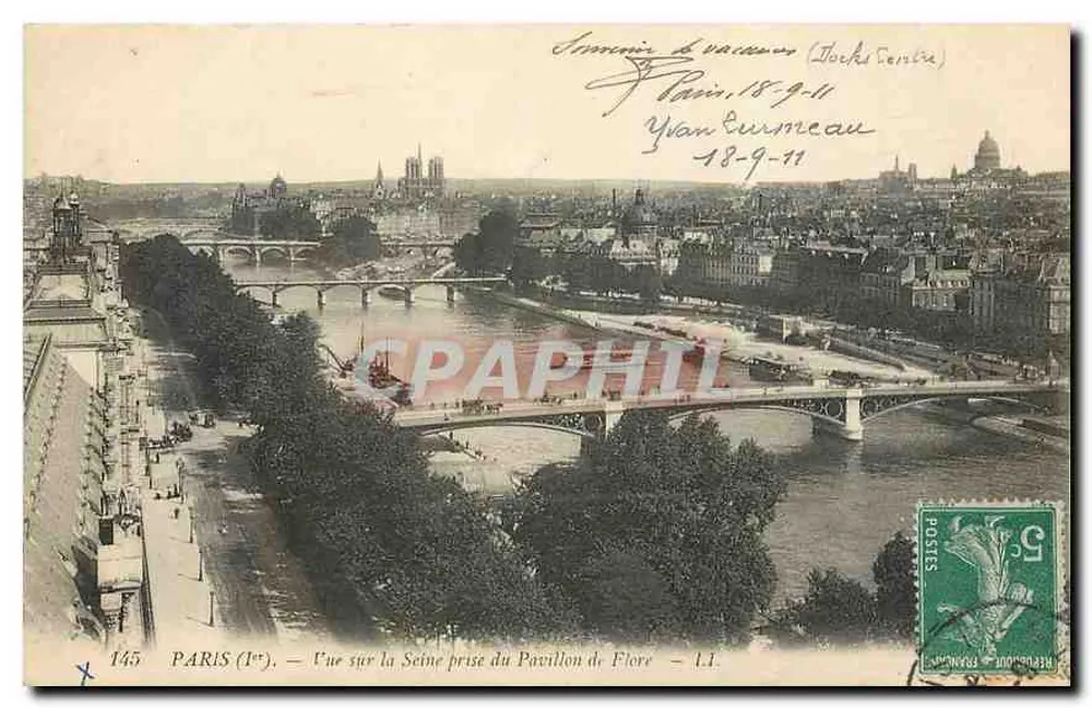 PARIS (1er) — Blick auf die Seine vom Pavillon de Flore — LL. — Verlag: LL. - Vorderseite