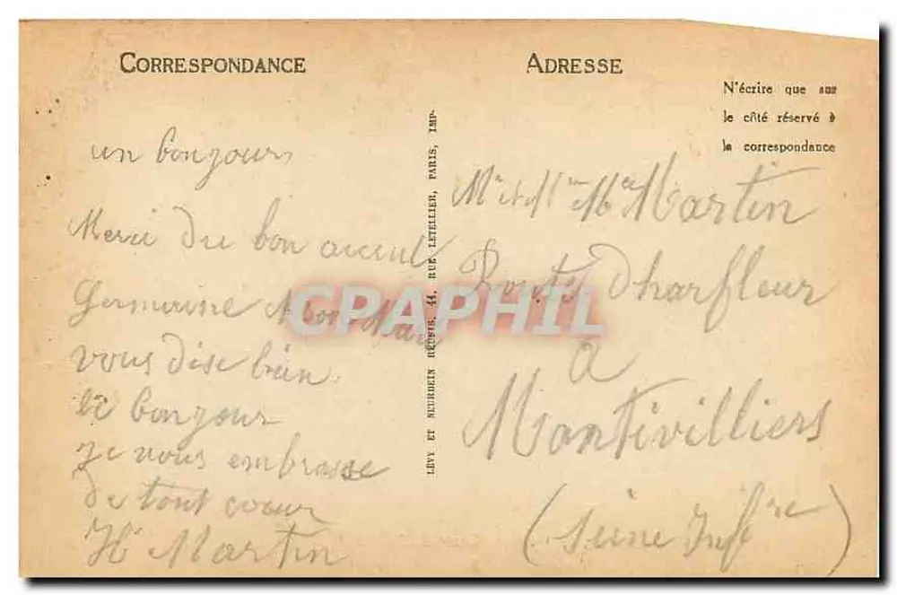 Paris — O Hotel de Ville — Town Hall — ND - Verso