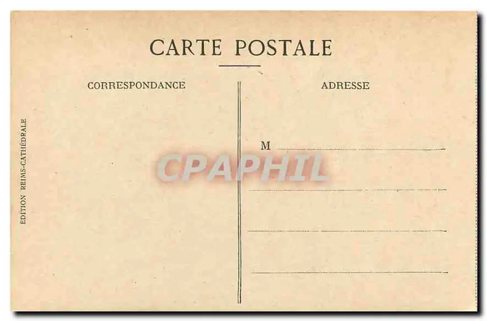 Reims — La Cathédrale après la guerre — Édition Reims-Cathédrale - Verso