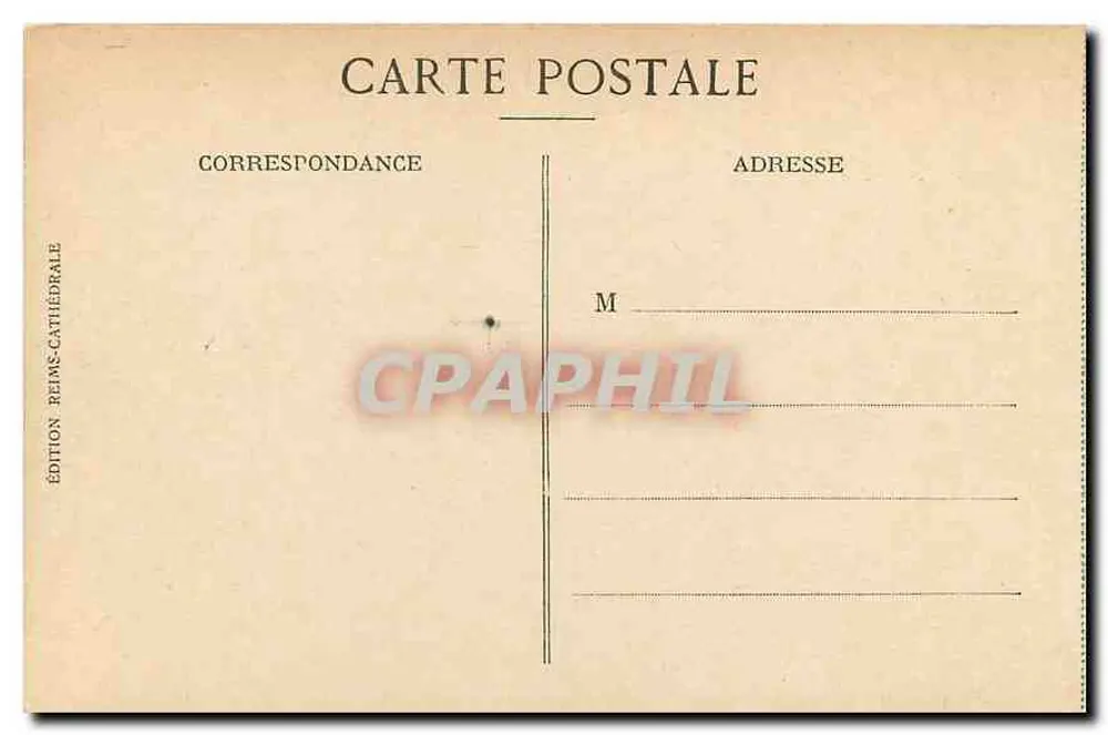 Reims — Vista tomada en avión, Junio 1913 — Edición Reims-Catedral - Reverso