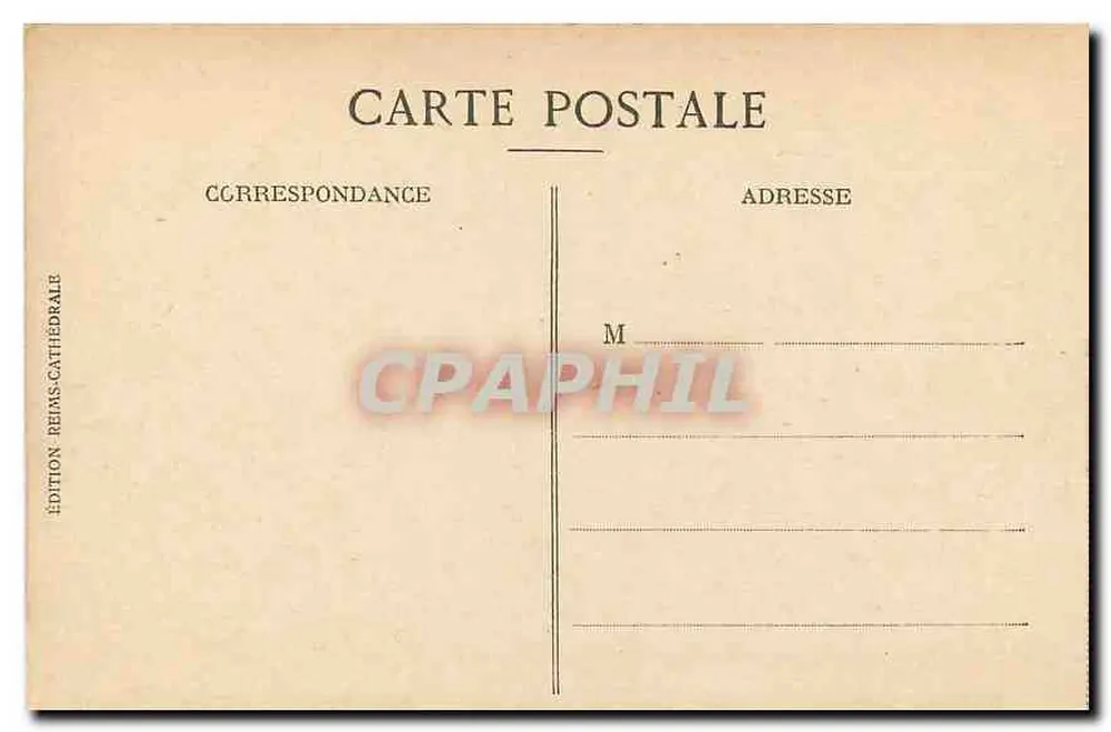 Reims — Rue des Trois-Raisinets nach dem Krieg — Reims Cathedral Edition - Rückseite