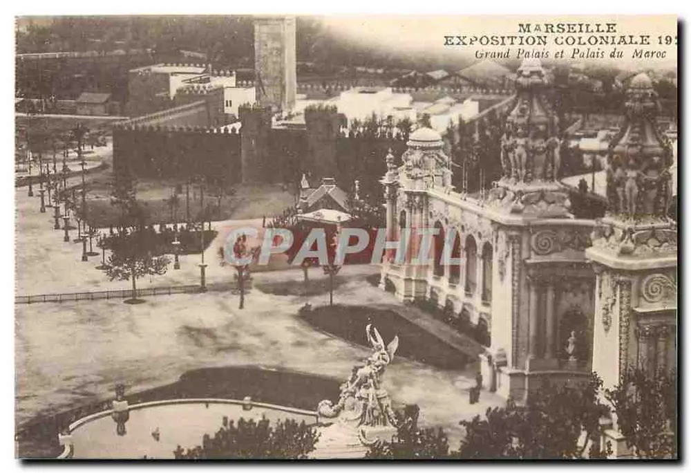 Marseille — Kolonialausstellung 1921 — Grand Palais und Palast des Marokko - Vorderseite