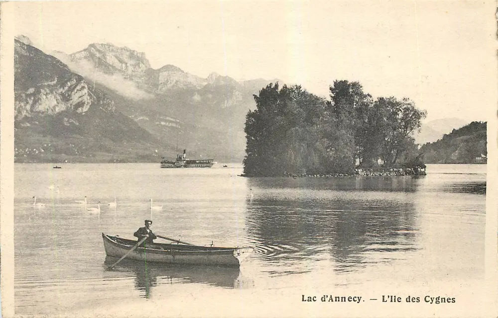 Lago de Annecy — A Ilha dos Cisnes — editor não visível - Frente