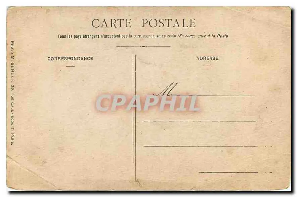 Menino no jardim — Foto M. Sehlu, 29, rue du Languin, Paris — n°988 - Verso