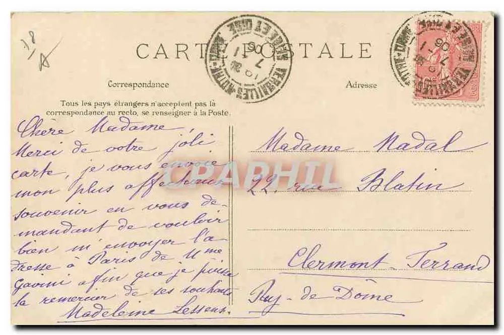 Versailles — Hameau du Petit Trianon — Le Moulin — C. L. C. — n°194 - Verso