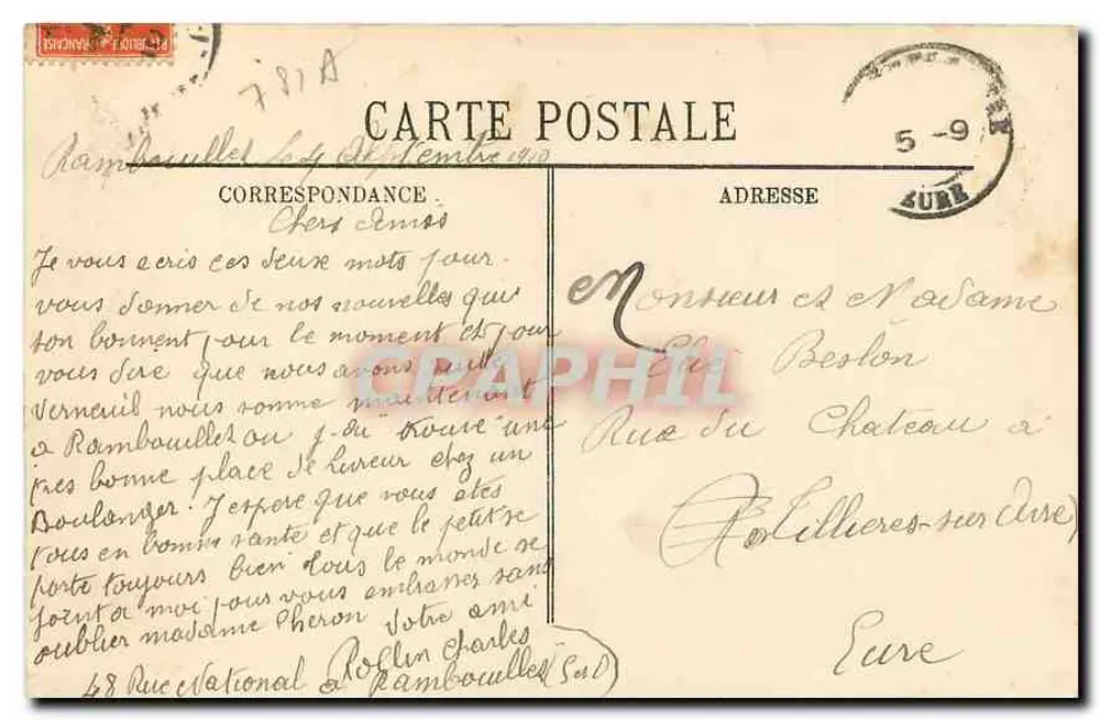 Rambouillet — O Castelo (Lado Sul) — LL. - Verso
