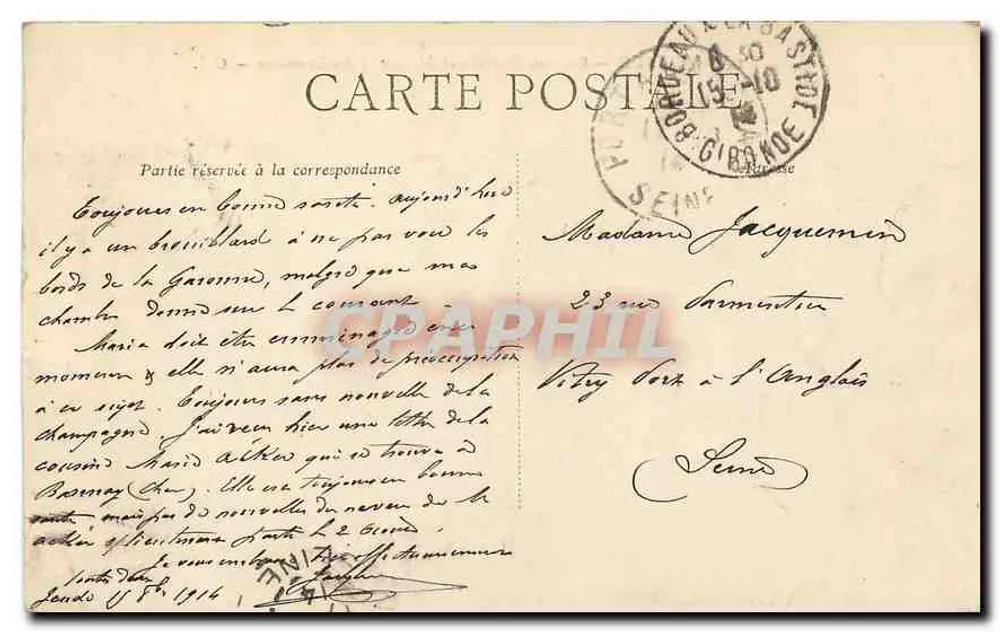 Bordeaux — Rostralkolonnaden und Denkmal der Girondinen — C.B. - Rückseite