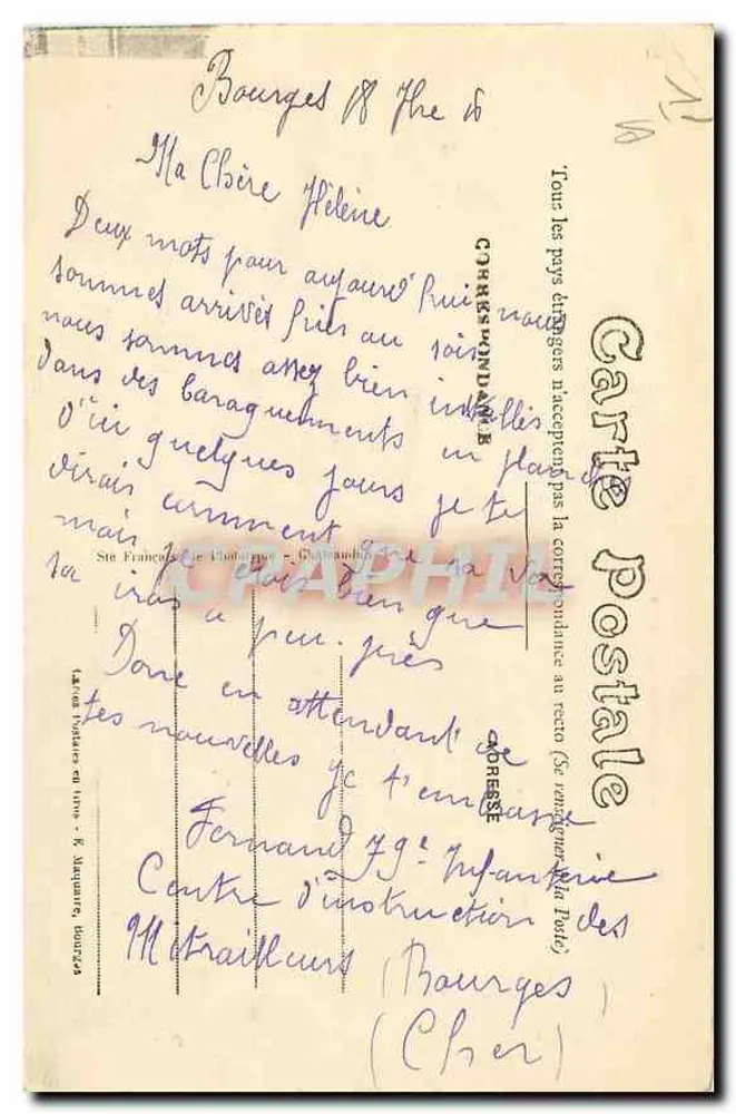 Bourges — Abside da Catedral — Editor E.M. n° 206 - Verso