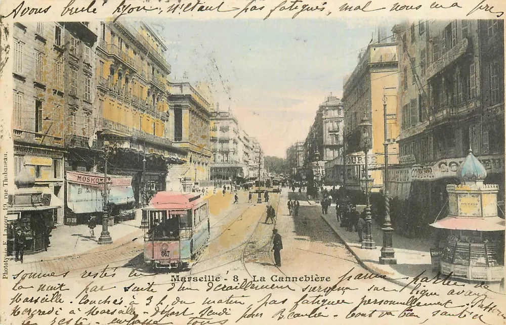 Marselha - La Cannebière — Fototipia E. Lengou, 10 rue Thibonneau, n°8 - Frente