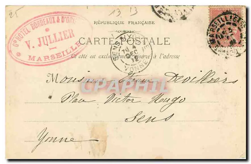 Marselha - La Cannebière — Fototipia E. Lengou, 10 rue Thibonneau, n°8 - Verso
