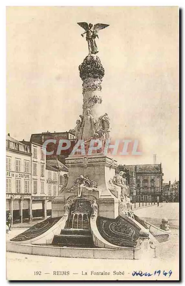 Reims — La Fontaine Subé — Editore: Levy & Neurdein Réunis, Parigi - Recto