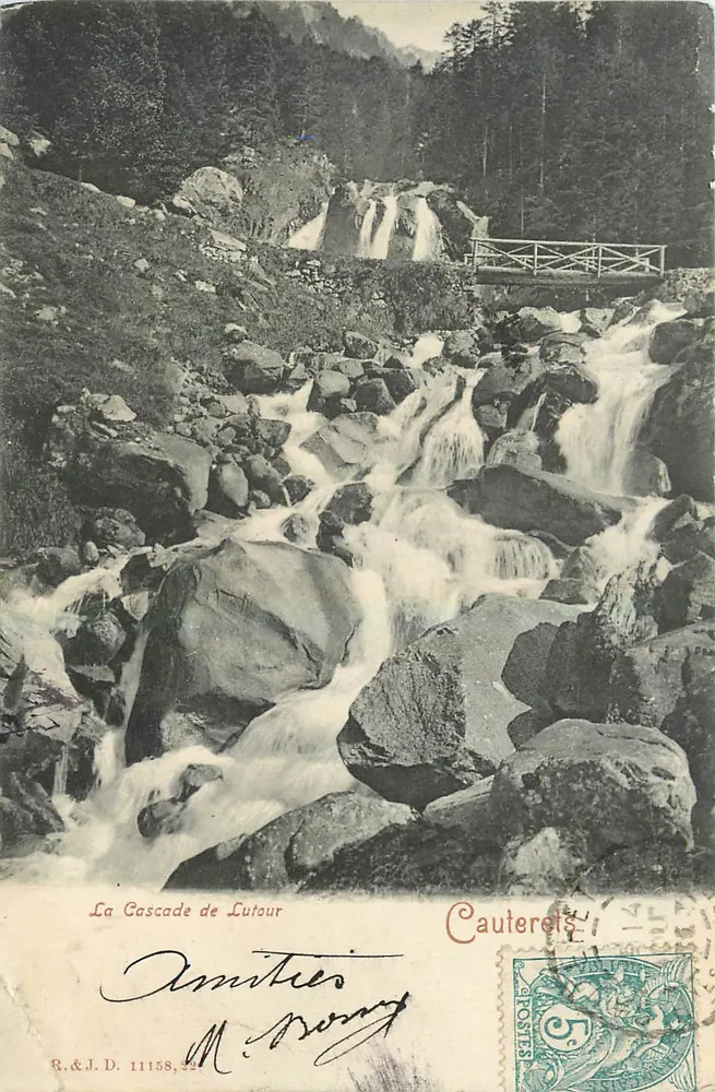 A Cascata de Lutour — Cauterets — R.&J.D. 11158,32 - Frente