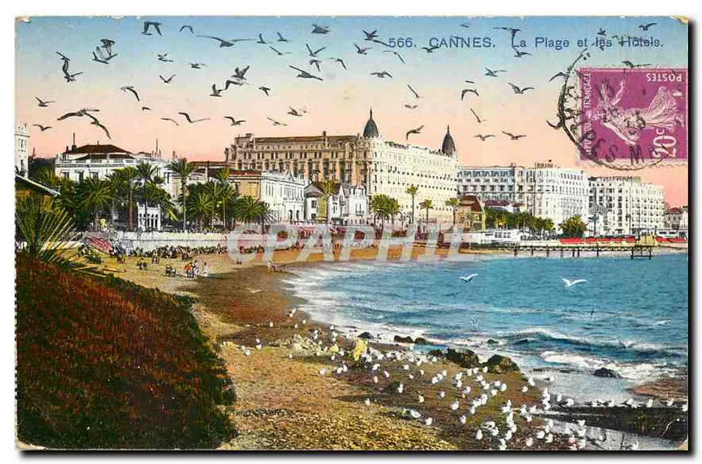 Cannes. A Praia e os Hotéis — 566 — Editor: Les Plus Beaux Sites de France - Frente