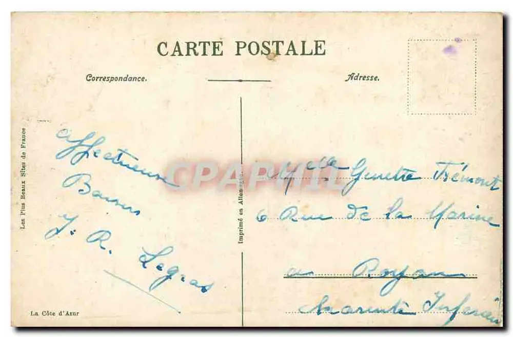 Cannes. A Praia e os Hotéis — 566 — Editor: Les Plus Beaux Sites de France - Verso